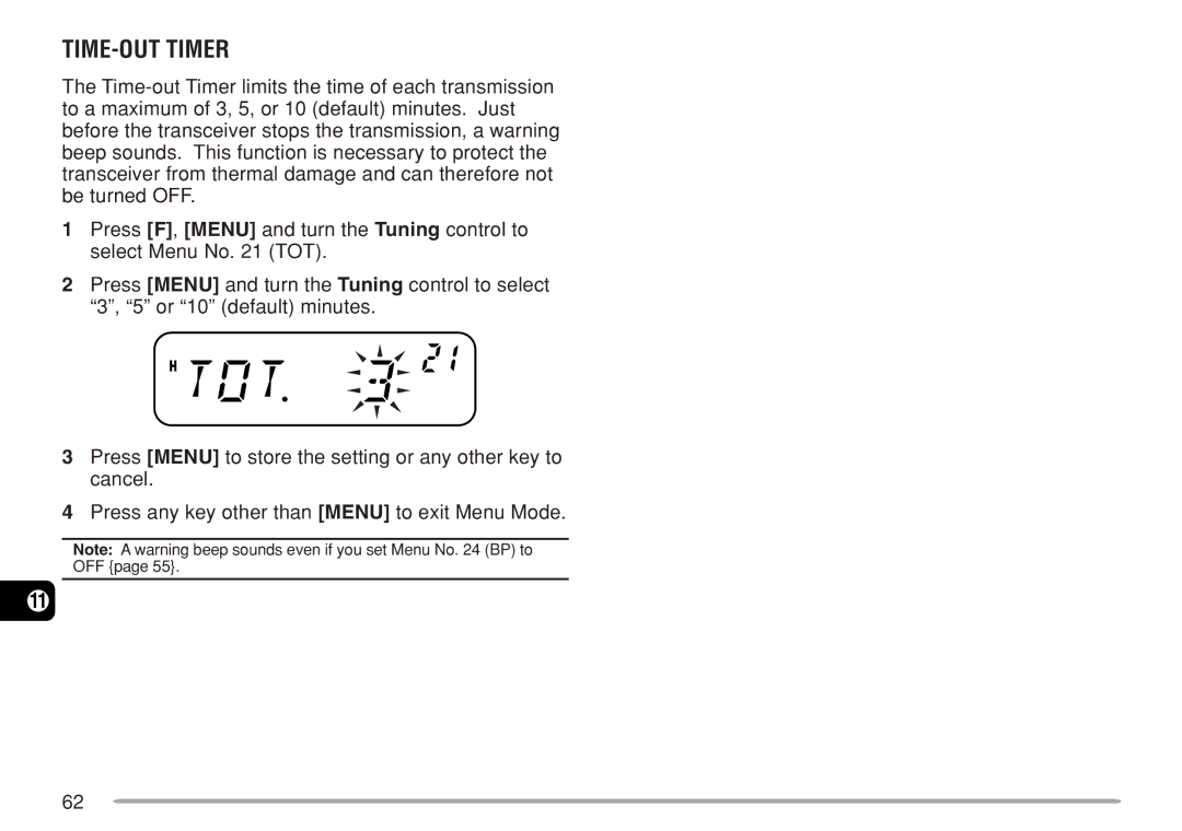 Kenwood TM-271A, TM-271E instruction manual TIME-OUT Timer 