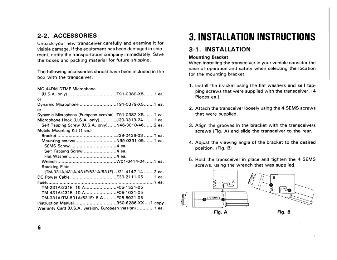 Kenwood TM-431A, TM-431E, TM-531E, TM-231E, TM-331A, TM-531A manual 