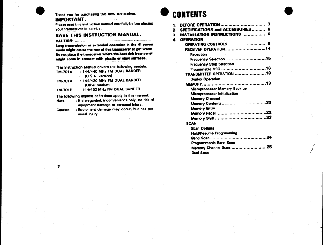 Kenwood TM-701E, TM-701A manual 