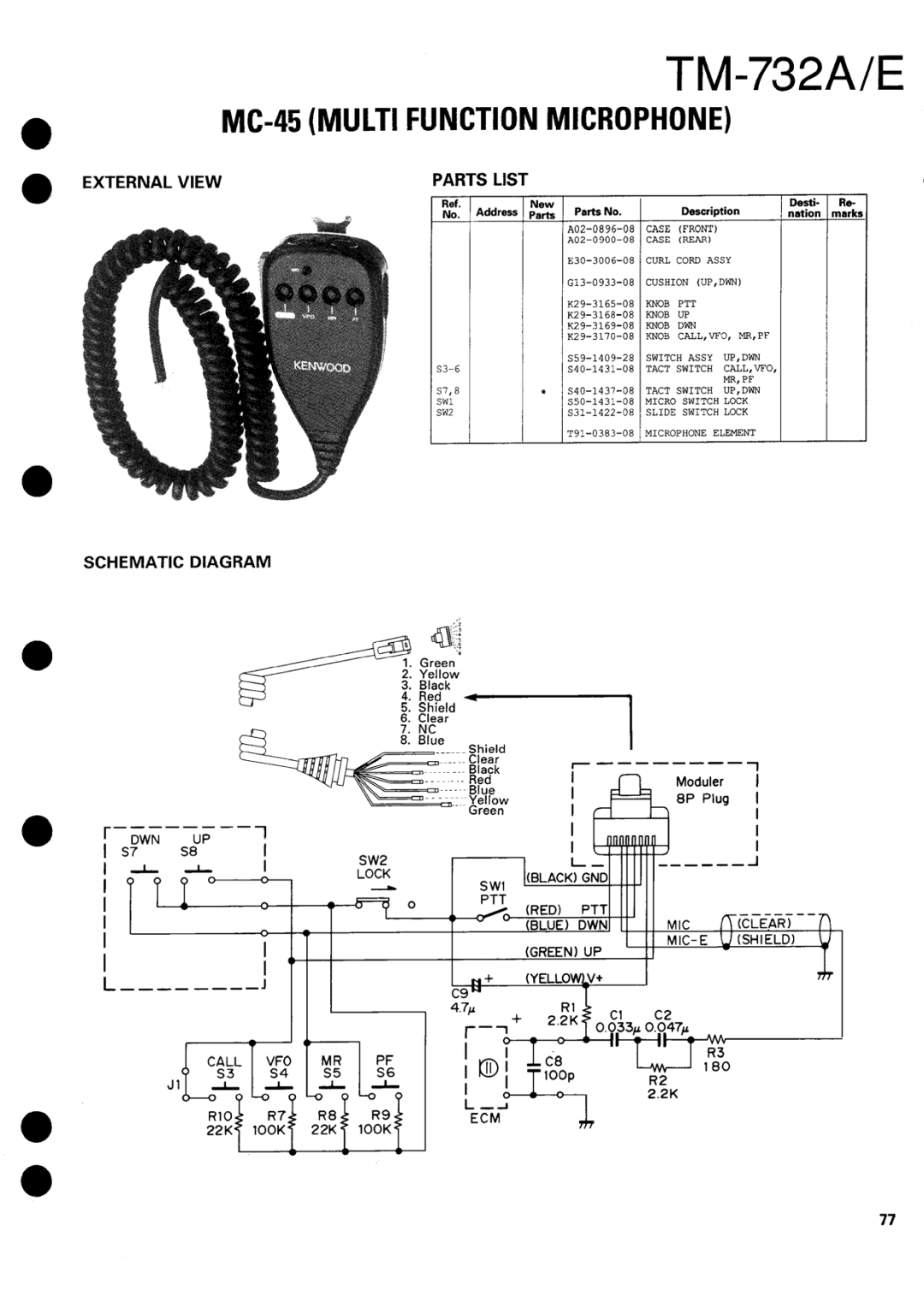 Kenwood tm-732A/E manual 