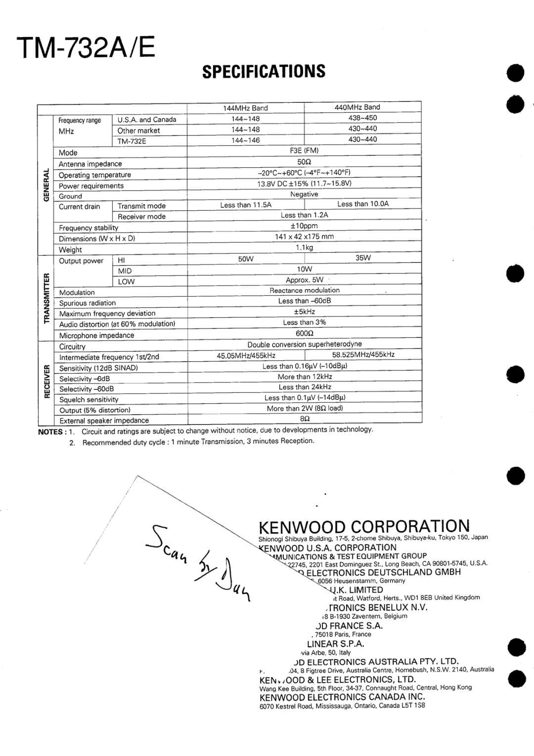 Kenwood tm-732A/E manual 