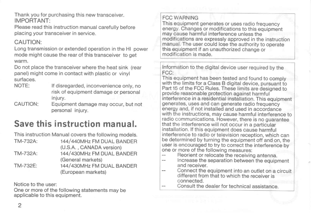 Kenwood TM-732E manual 