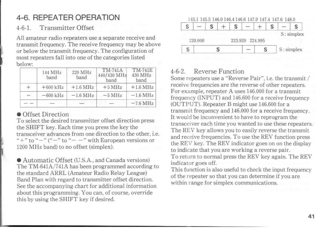 Kenwood TM-641A, TM-741E, TM-741A manual 