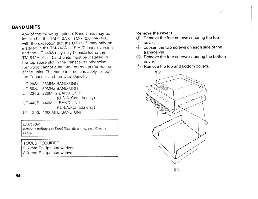 Kenwood TM-942A, TM-742A/E, TM642A manual 