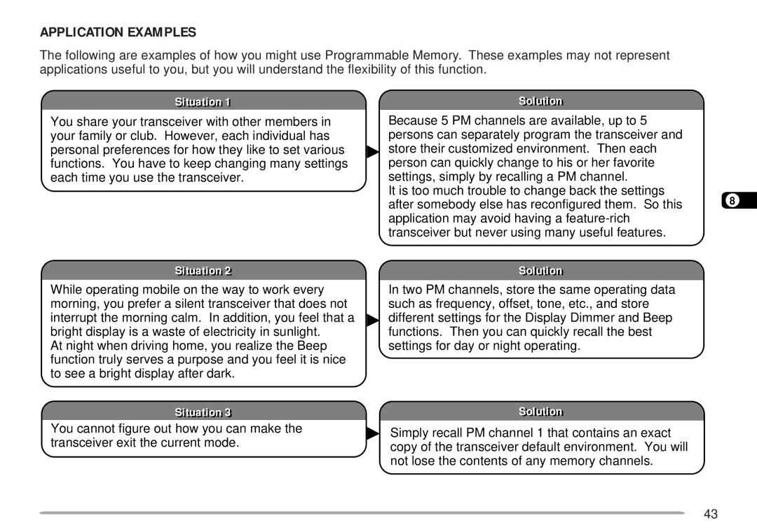 Kenwood TM-D700 E instruction manual Application Examples, Situationit ti 