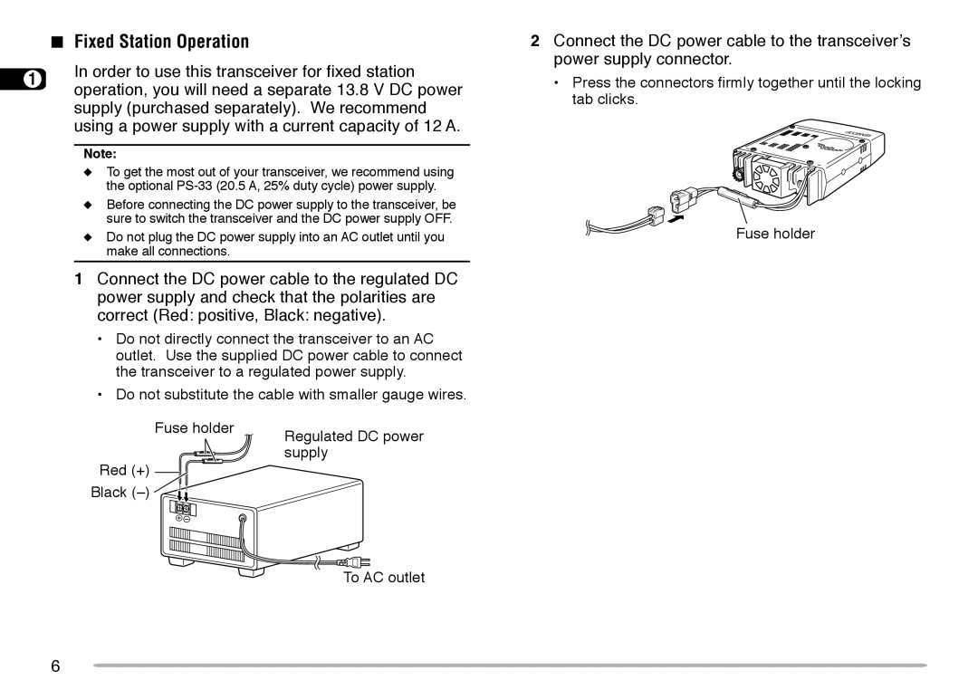 Kenwood TM-V708A instruction manual Fixed Station Operation 