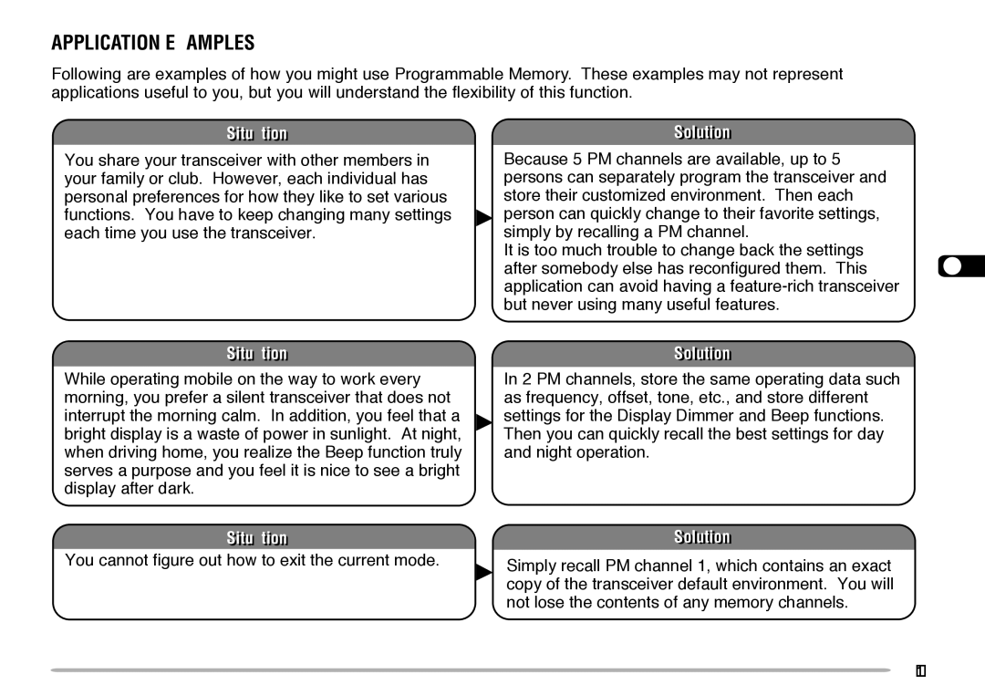 Kenwood TM-V708A instruction manual Application Examples, Situationit ti 