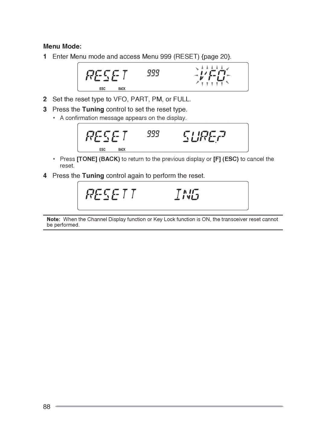 Kenwood TM-V71E, TM-V71A instruction manual Menu Mode 