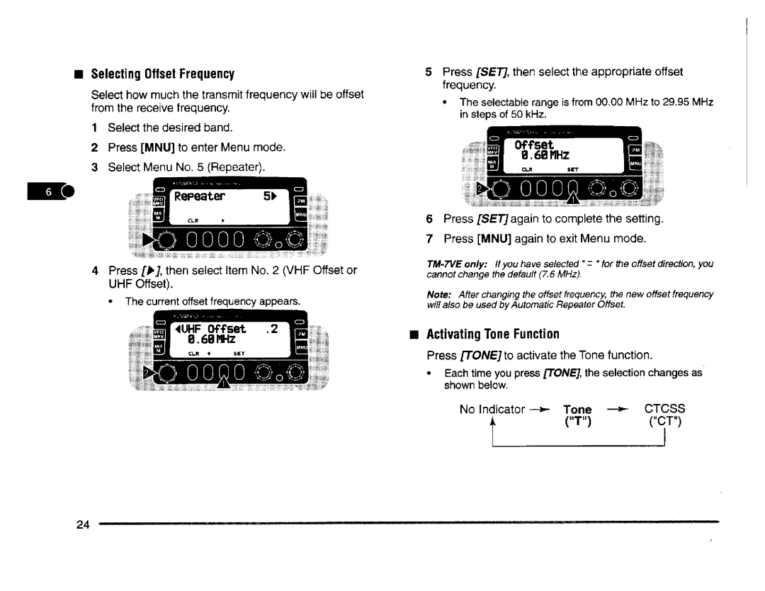 Kenwood TM-V7A, TM-V7E manual 