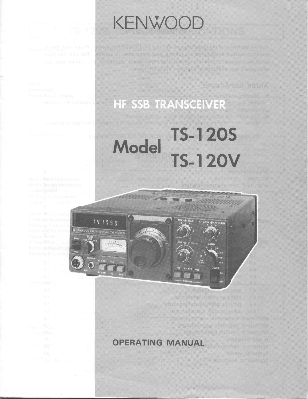 Kenwood TS-120S, TS-120V manual 