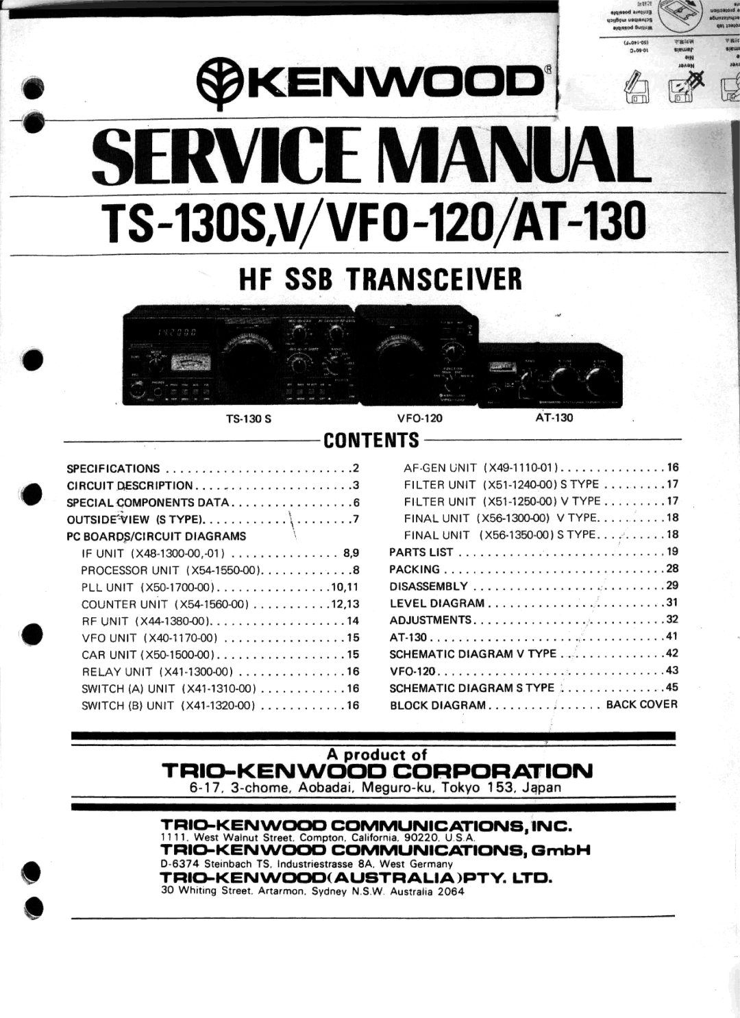 Kenwood TS-130V manual 