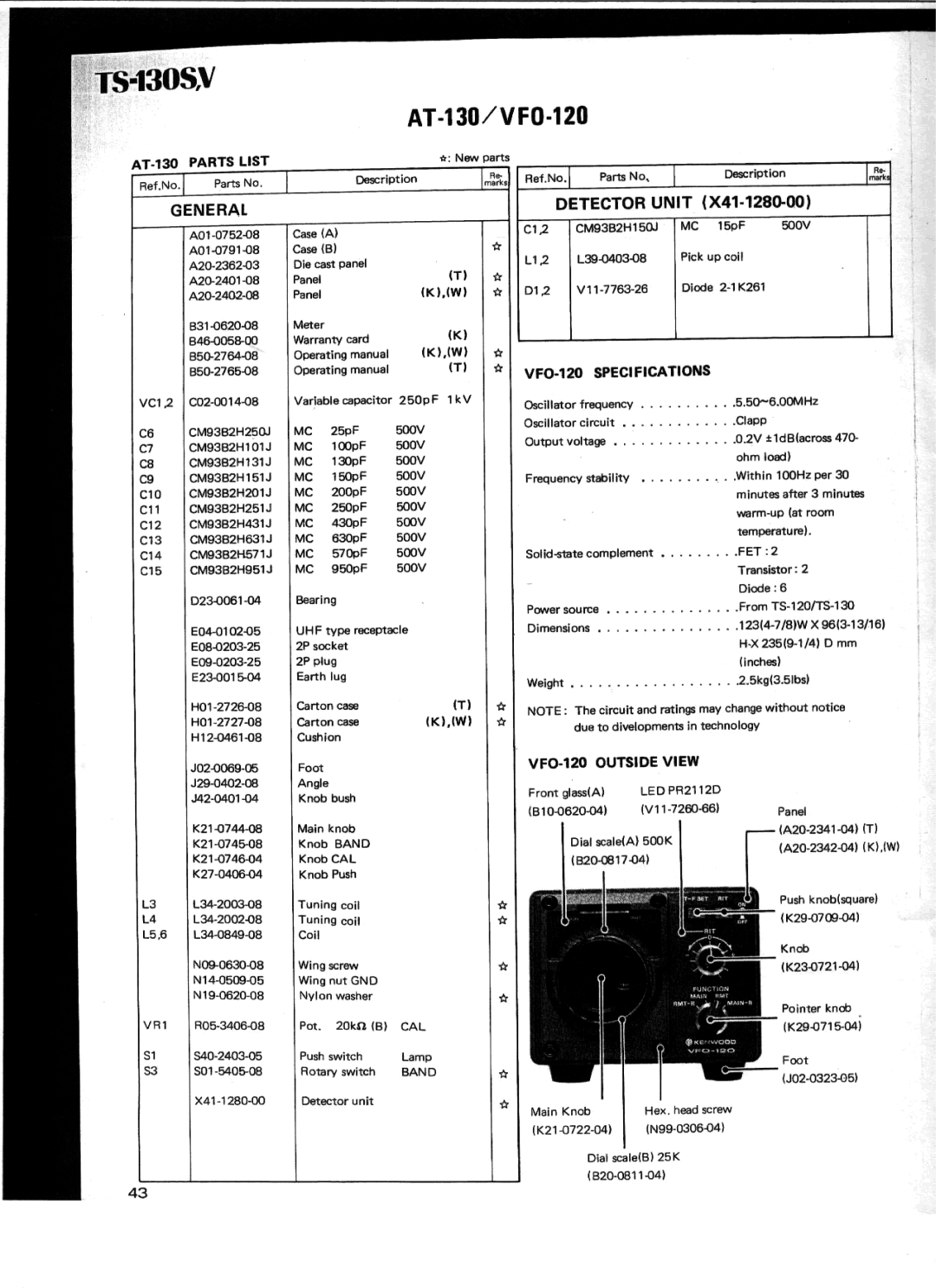 Kenwood TS-130V manual 