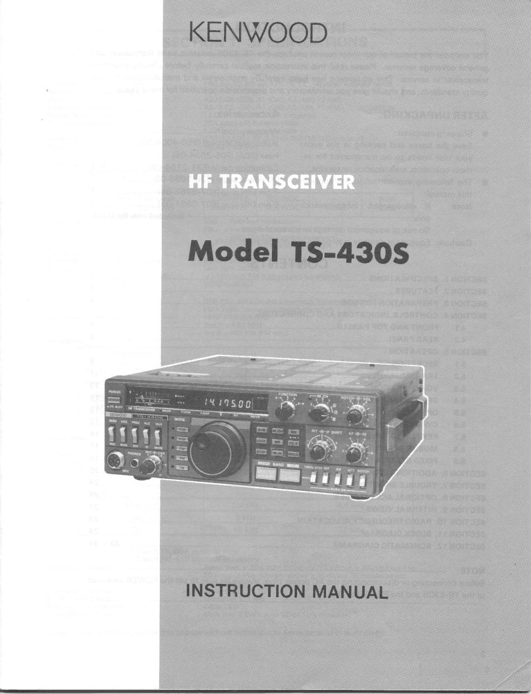 Kenwood TS-430S manual 