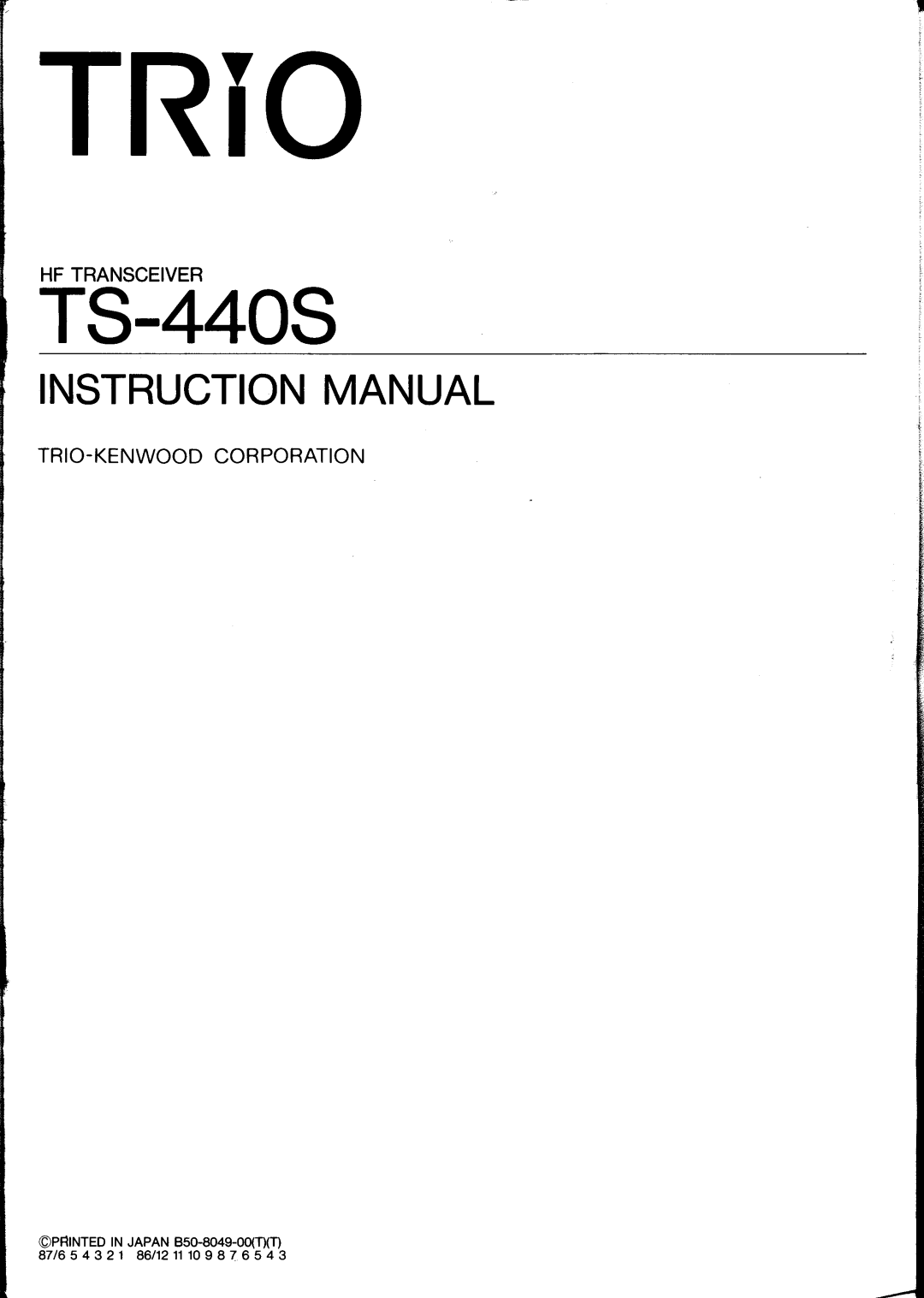 Kenwood TS-440S manual 