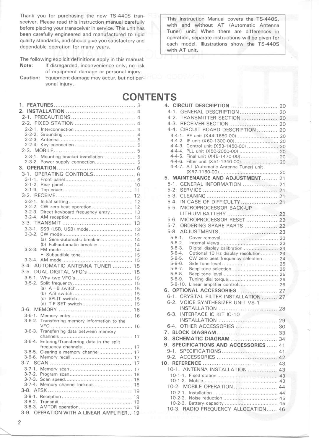 Kenwood TS-440S manual 