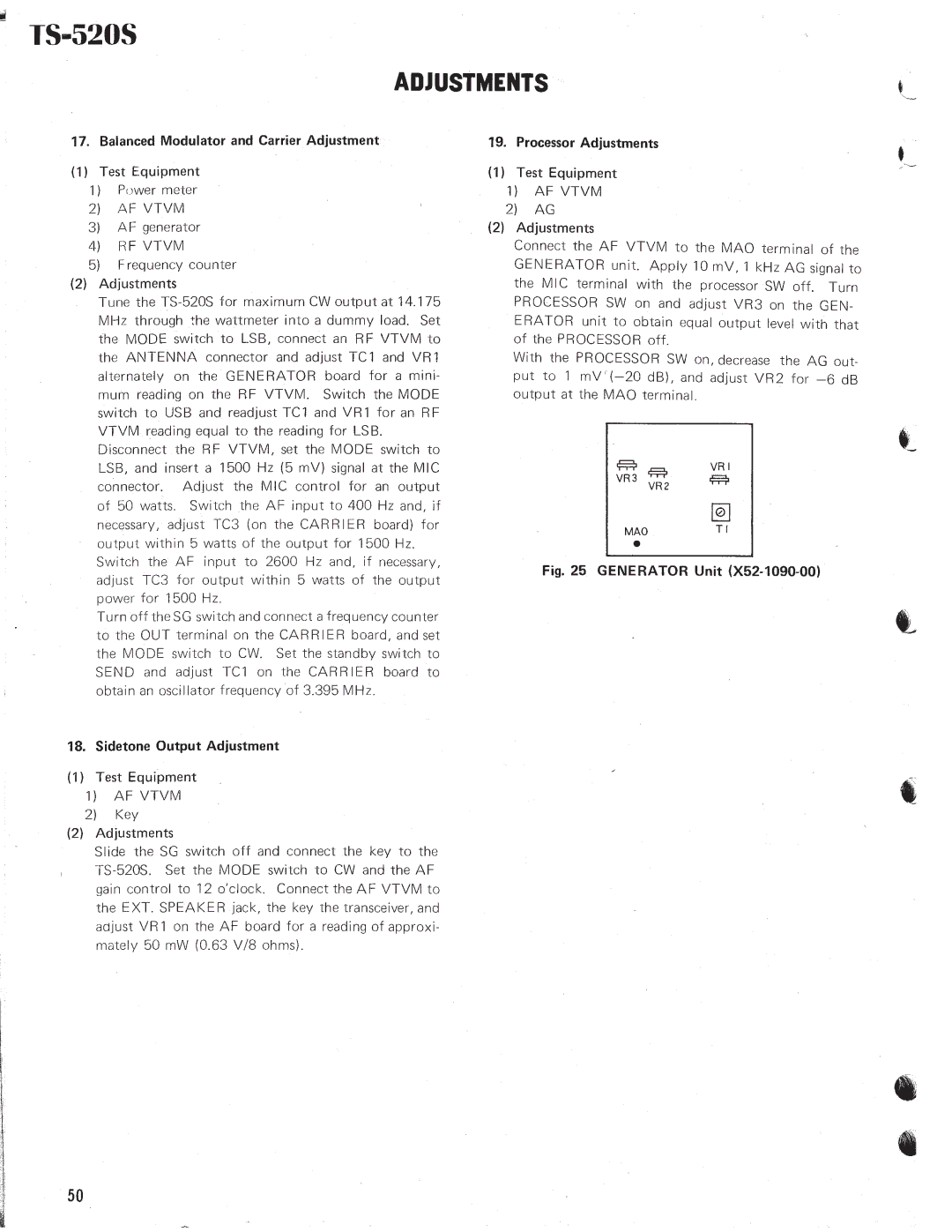 Kenwood TS-520S manual 