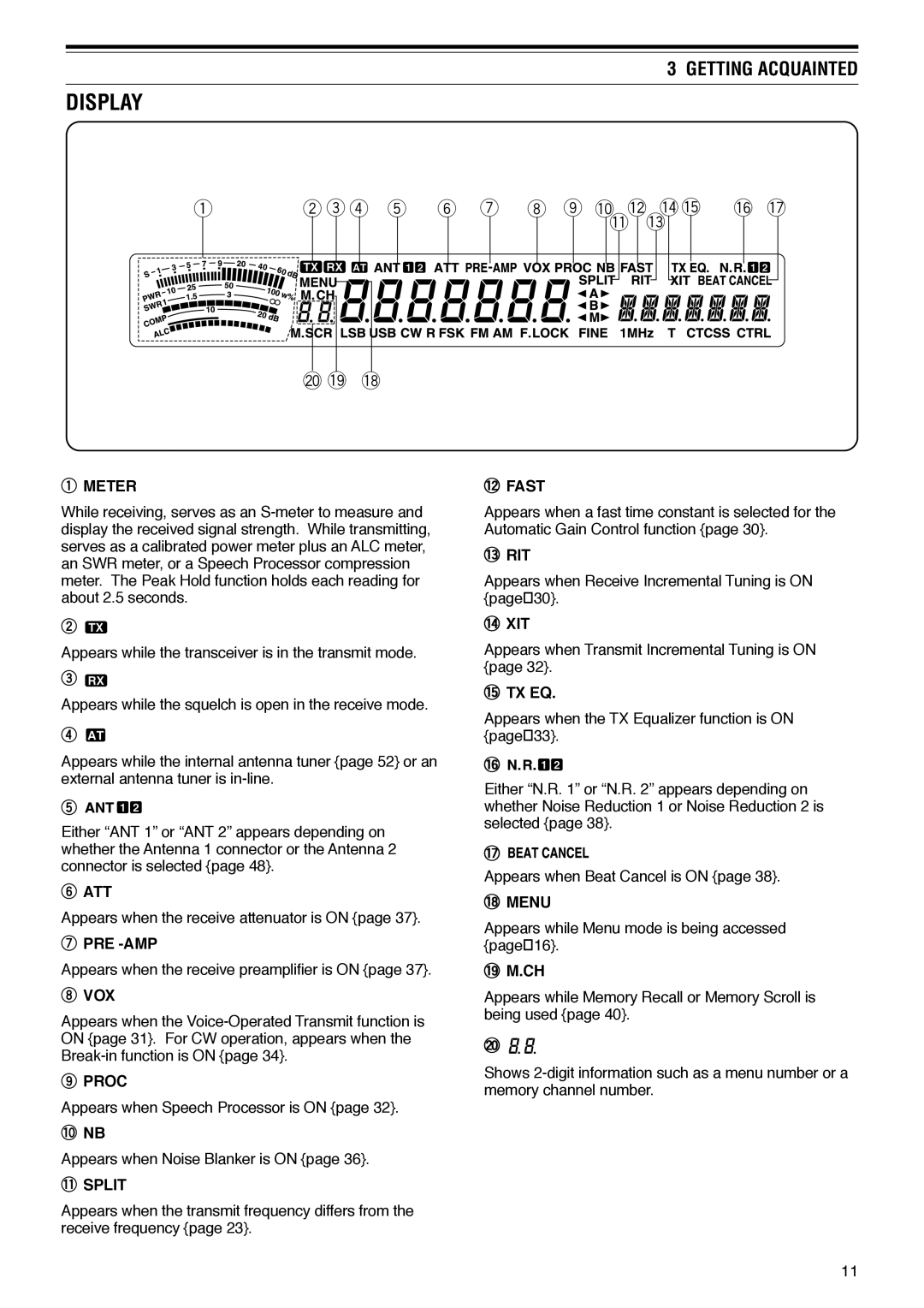 Kenwood TS-570D instruction manual Display 