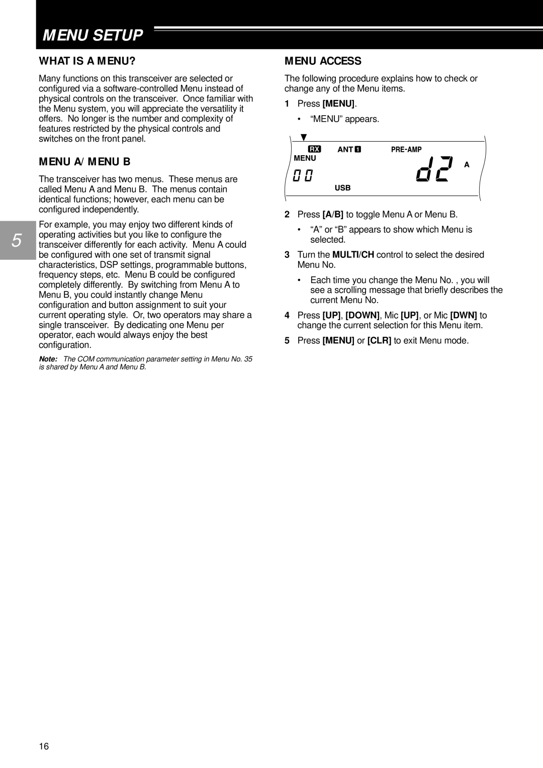 Kenwood TS-570S, TS-570D, TS-570D, TS-570S instruction manual Menu Setup, What is a MENU?, Menu A/ Menu B 