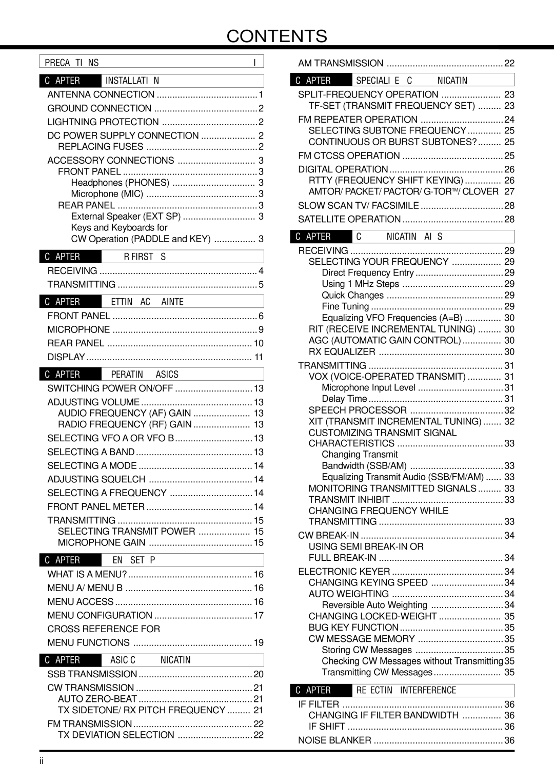 Kenwood TS-570S, TS-570D, TS-570D, TS-570S instruction manual Contents 