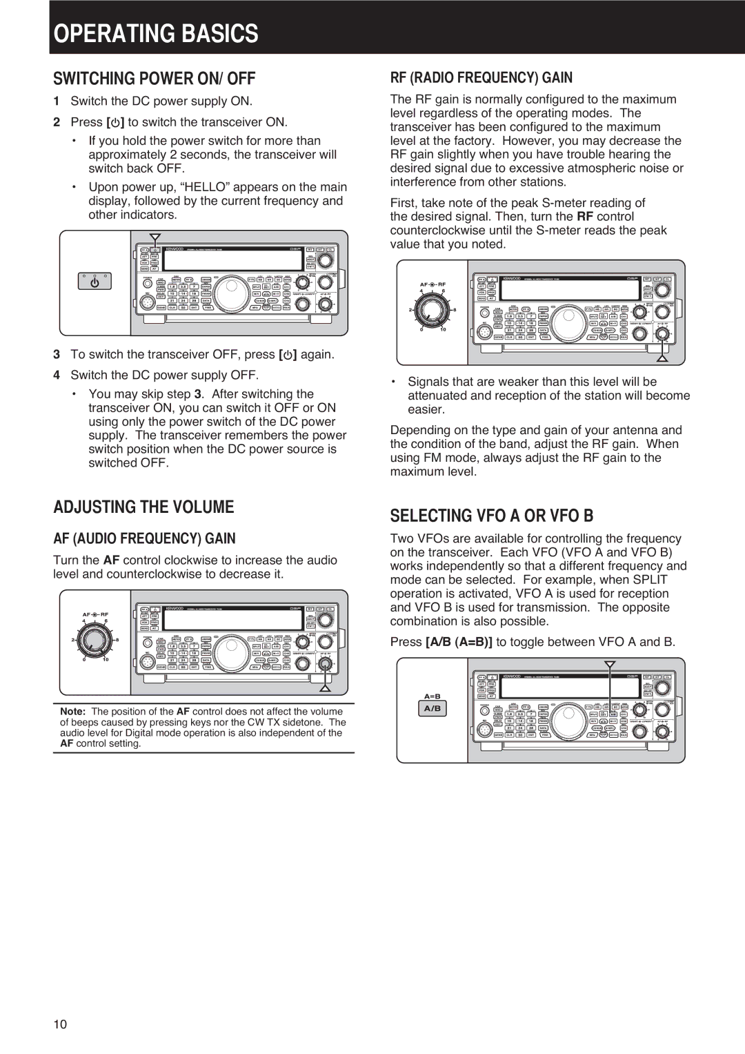 Kenwood TS-590S instruction manual 235$7,1*%$6,&6, +,1*325212, $-867,1*7+92/80, 1*92$2592% 