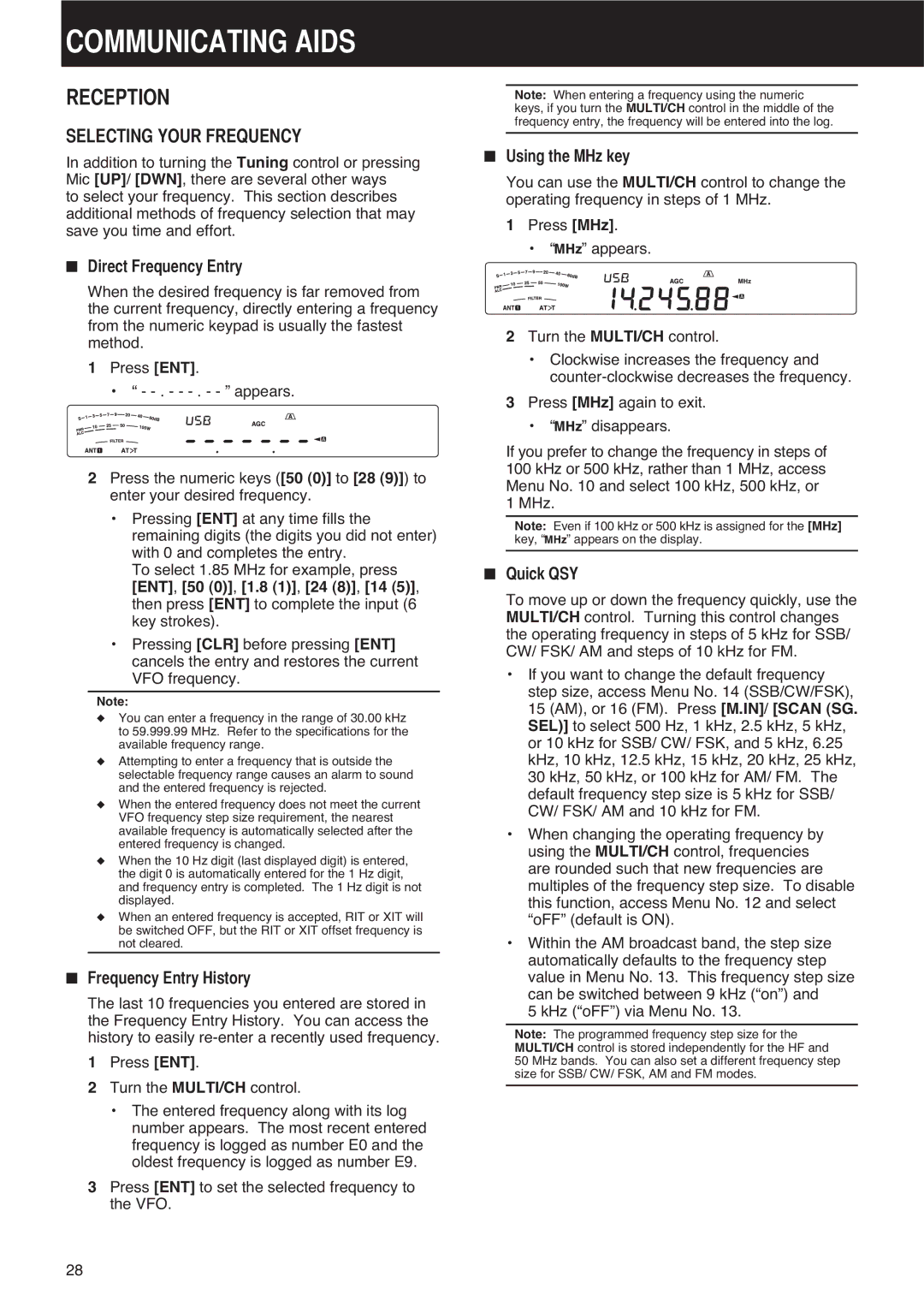 Kenwood TS-590S instruction manual 20081,&$7,1*$,6, 37,21, 1*2855481,  LuhfwUhtxhqf\Qwu,  Uhtxhqf\Qwu\+Lvwru 