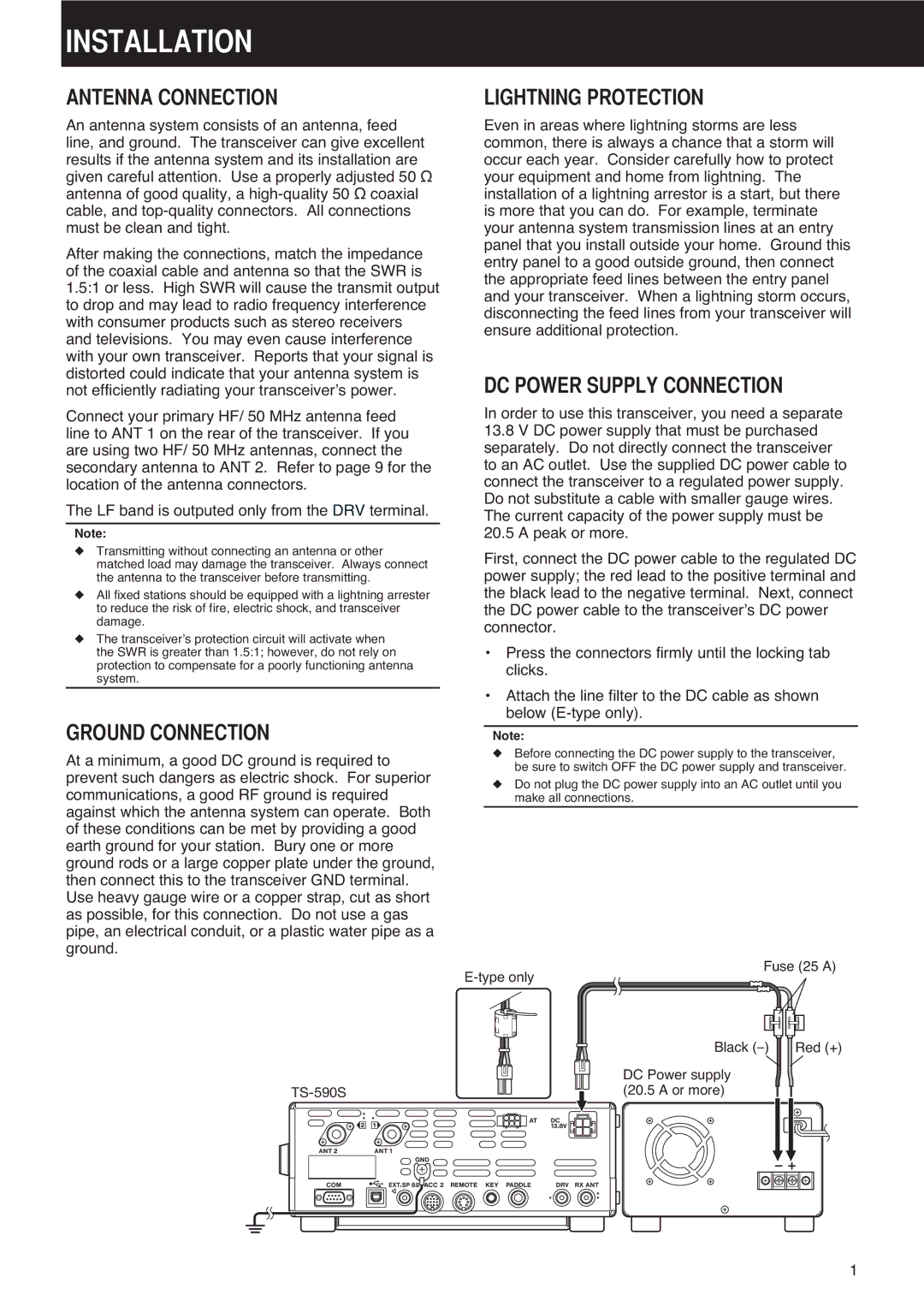 Kenwood TS-590S instruction manual 167$//$7,21, $1711$&211&7,21, 5281&211&7,21, +71,1*3527&7,21, 3256833/&211&7,21 