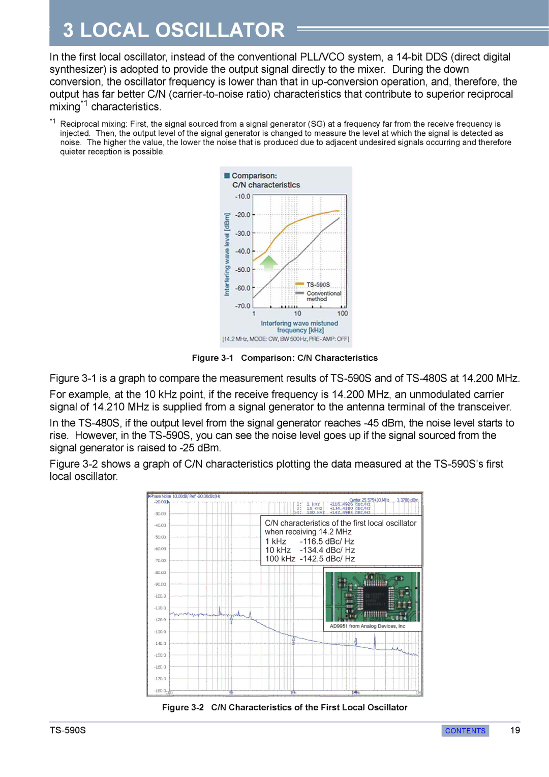 Kenwood TS-590S manual Local Oscillator, Comparison C/N Characteristics 