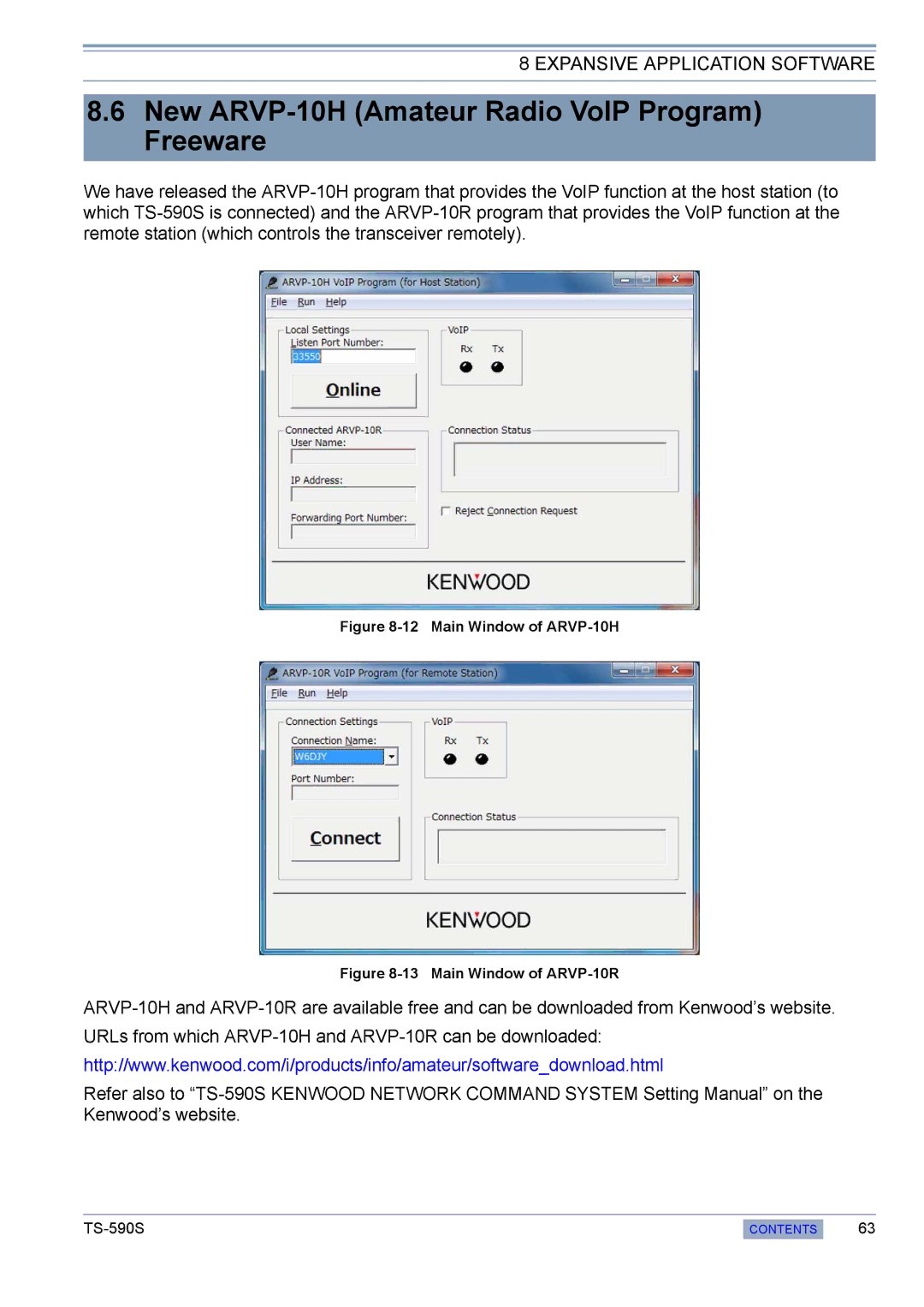 Kenwood TS-590S manual New ARVP-10H Amateur Radio VoIP Program Freeware, Main Window of ARVP-10H 