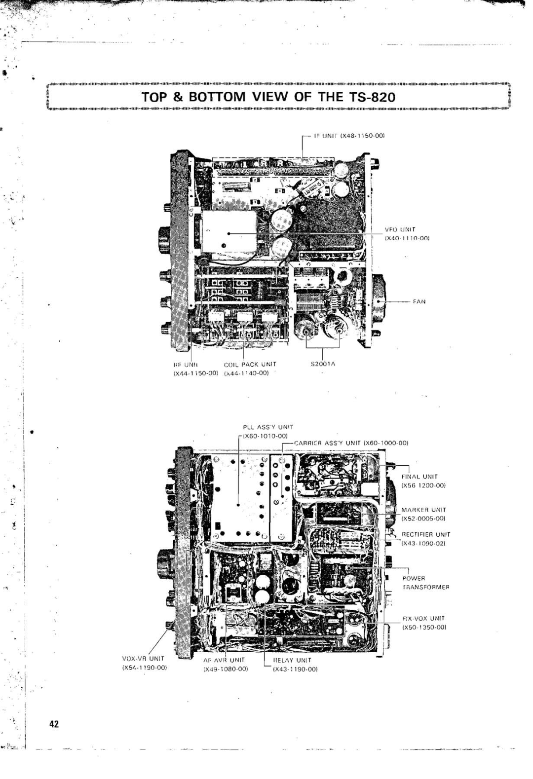 Kenwood manual TOP & Bottom View of the TS-820, Fan 