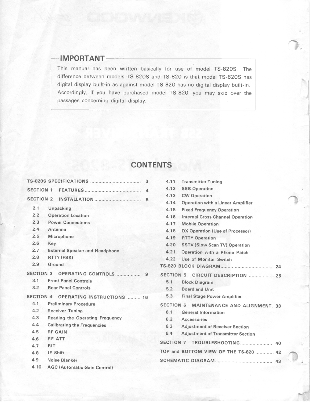 Kenwood TS-820S manual 