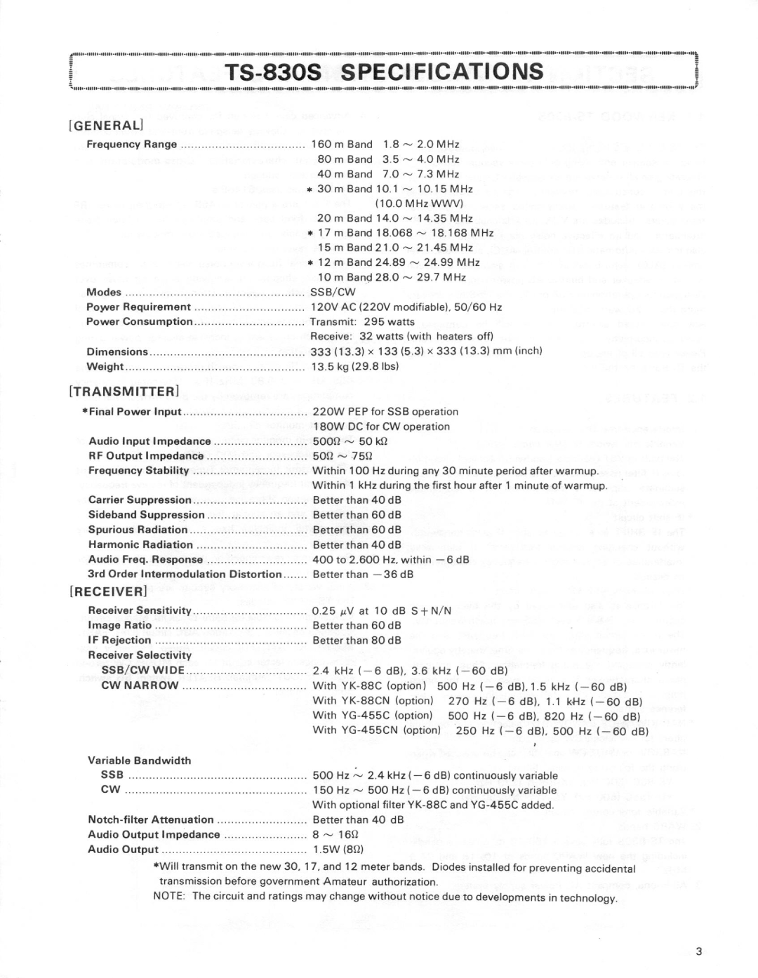 Kenwood TS-8305 manual 