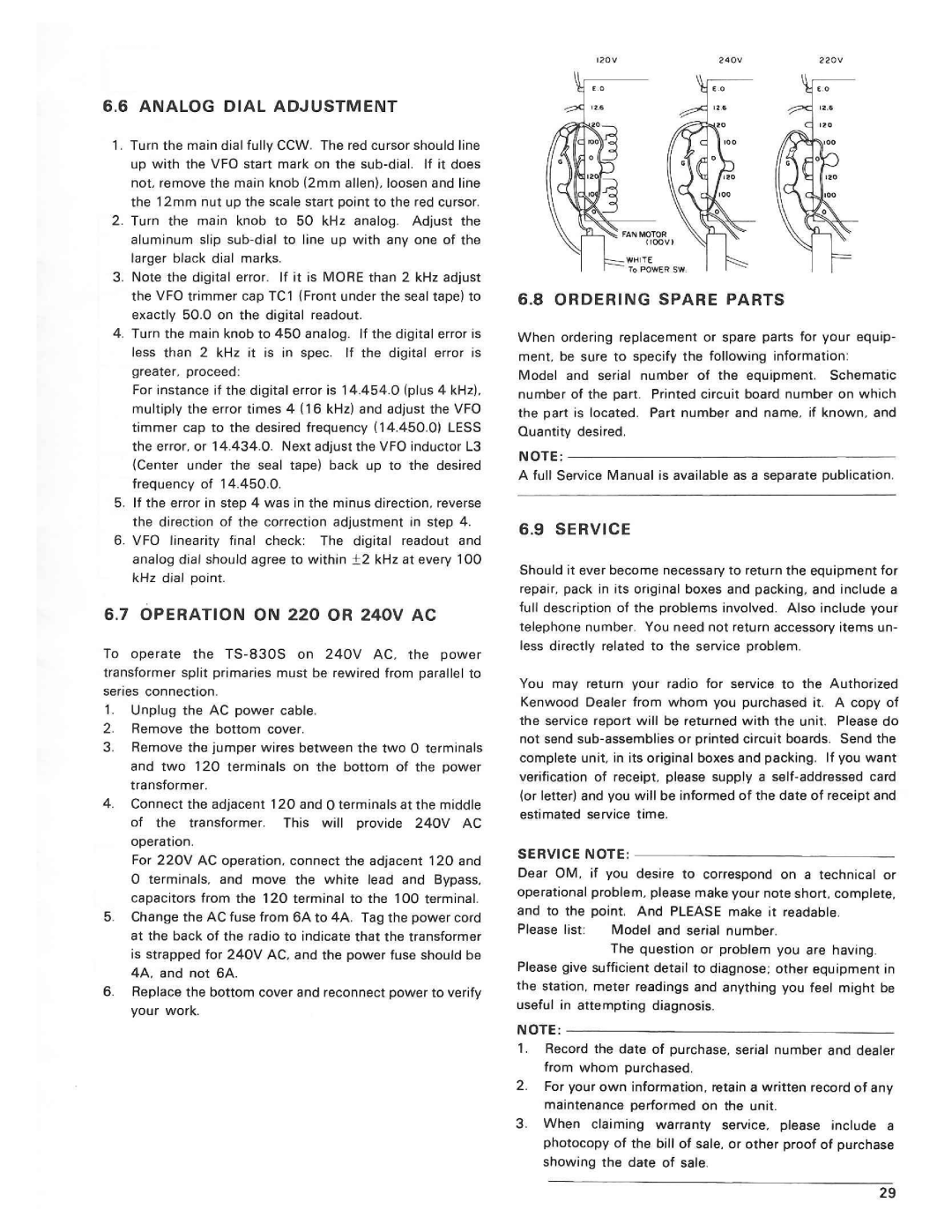 Kenwood TS-830S manual 