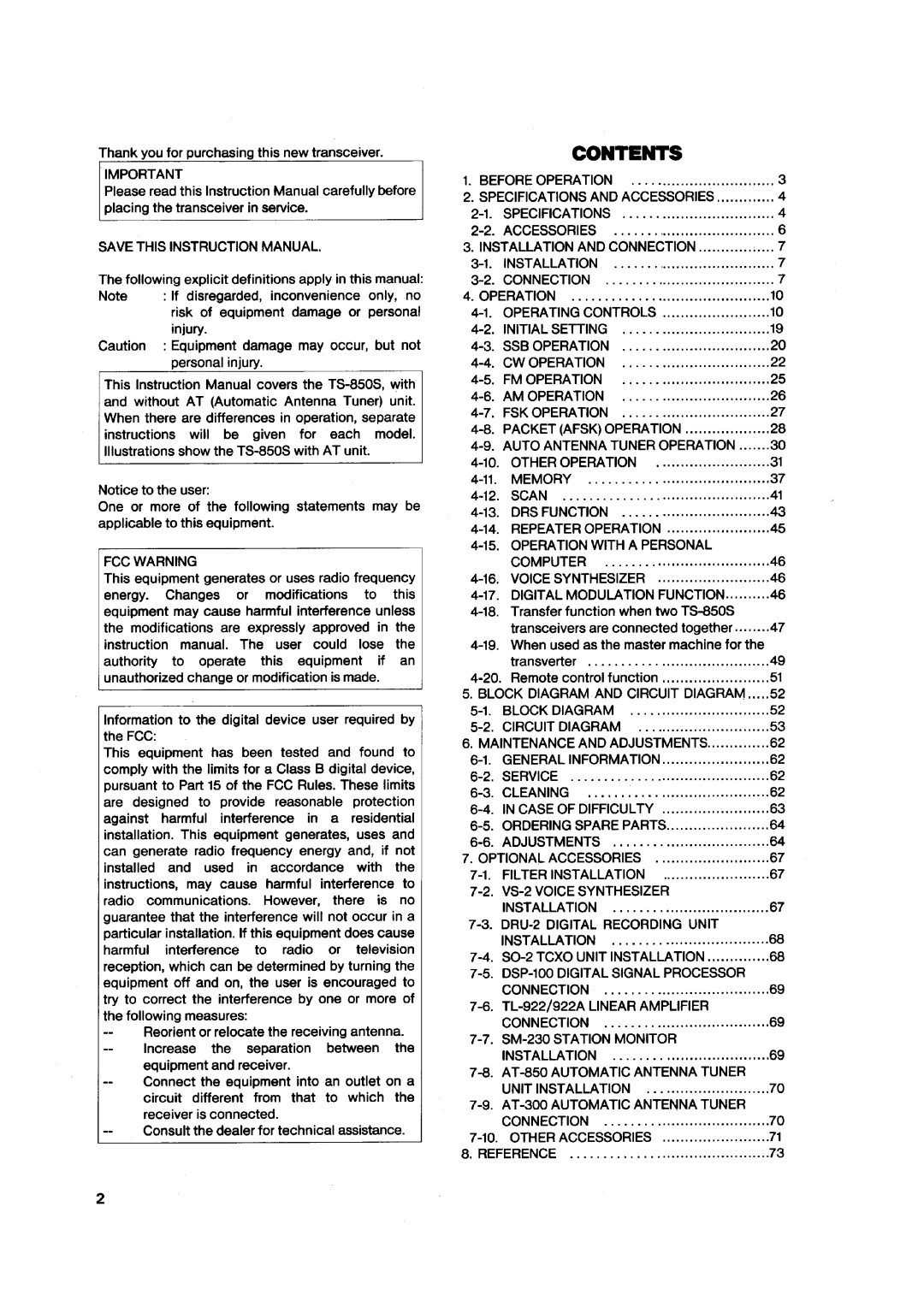 Kenwood TS-850S manual 