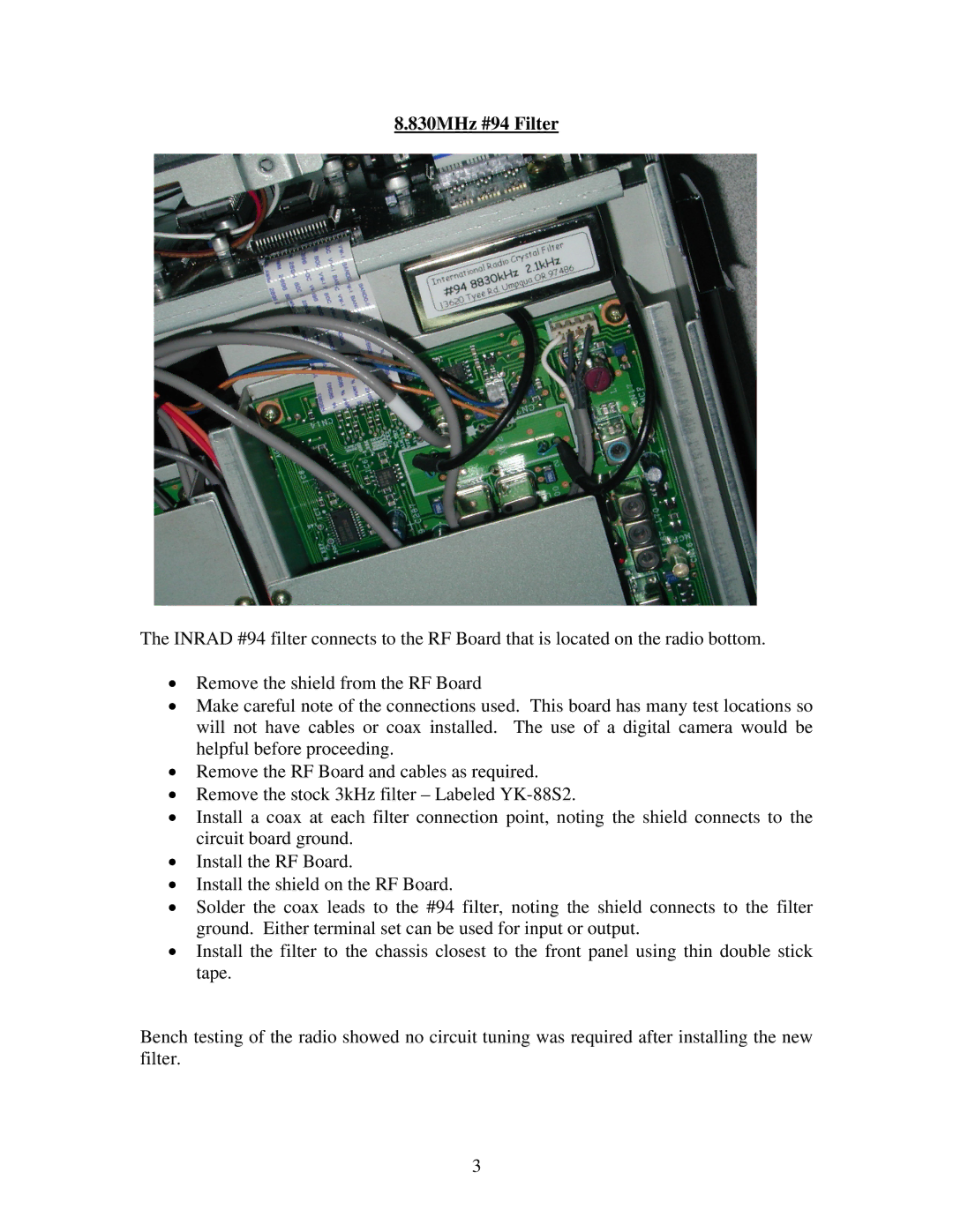 Kenwood TS-870 manual 830MHz #94 Filter 