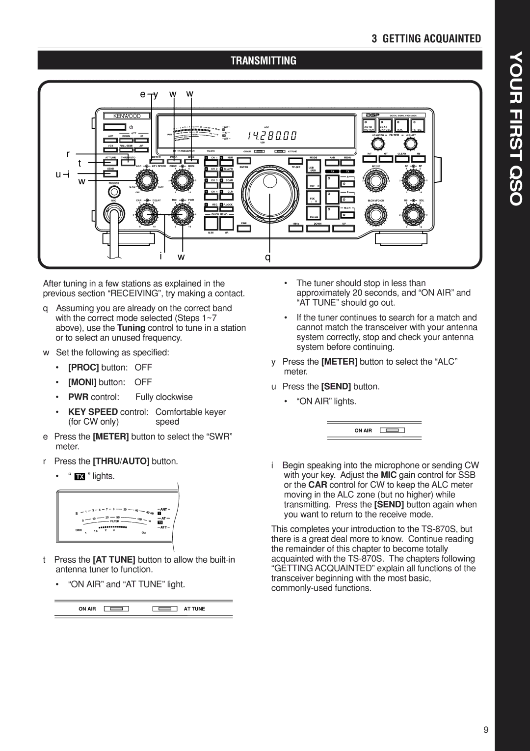 Kenwood TS-870S instruction manual First QSO 