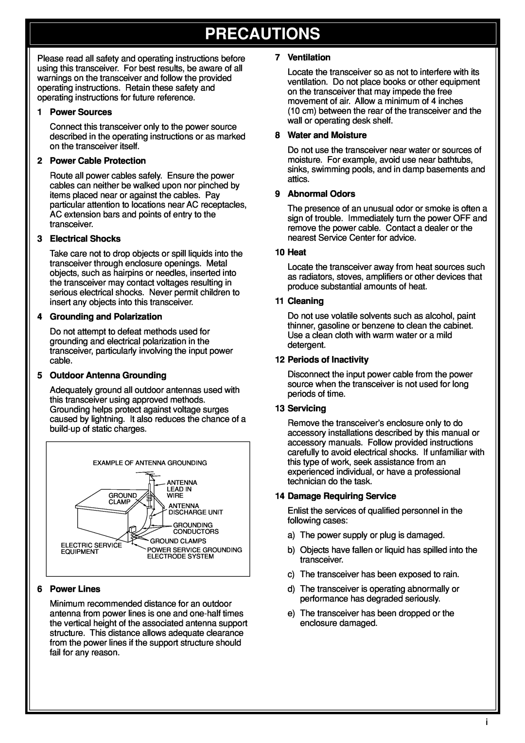 Kenwood TS-870S instruction manual Precautions 