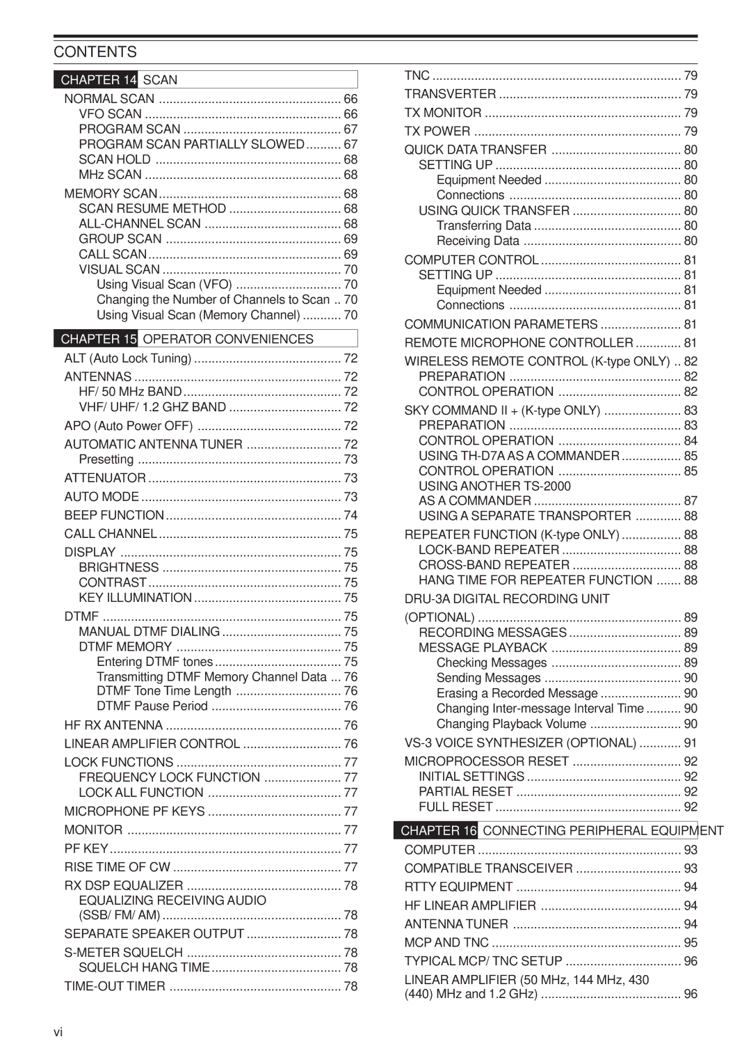 Kenwood TS-2000X, TS-B2000 instruction manual Scan, Operator Conveniences 