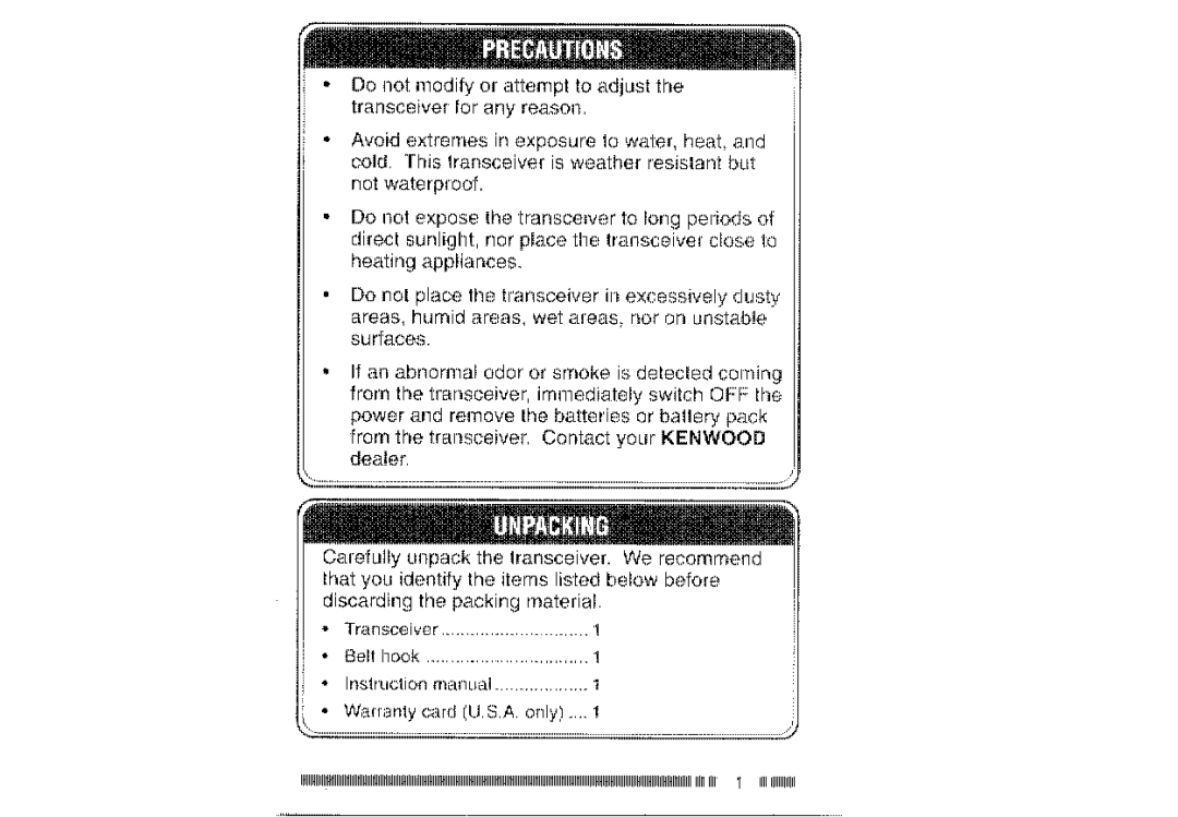 Kenwood UBZ-LH14 manual 