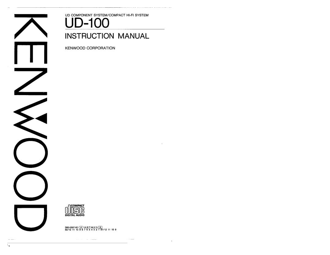 Kenwood UD-100 manual 