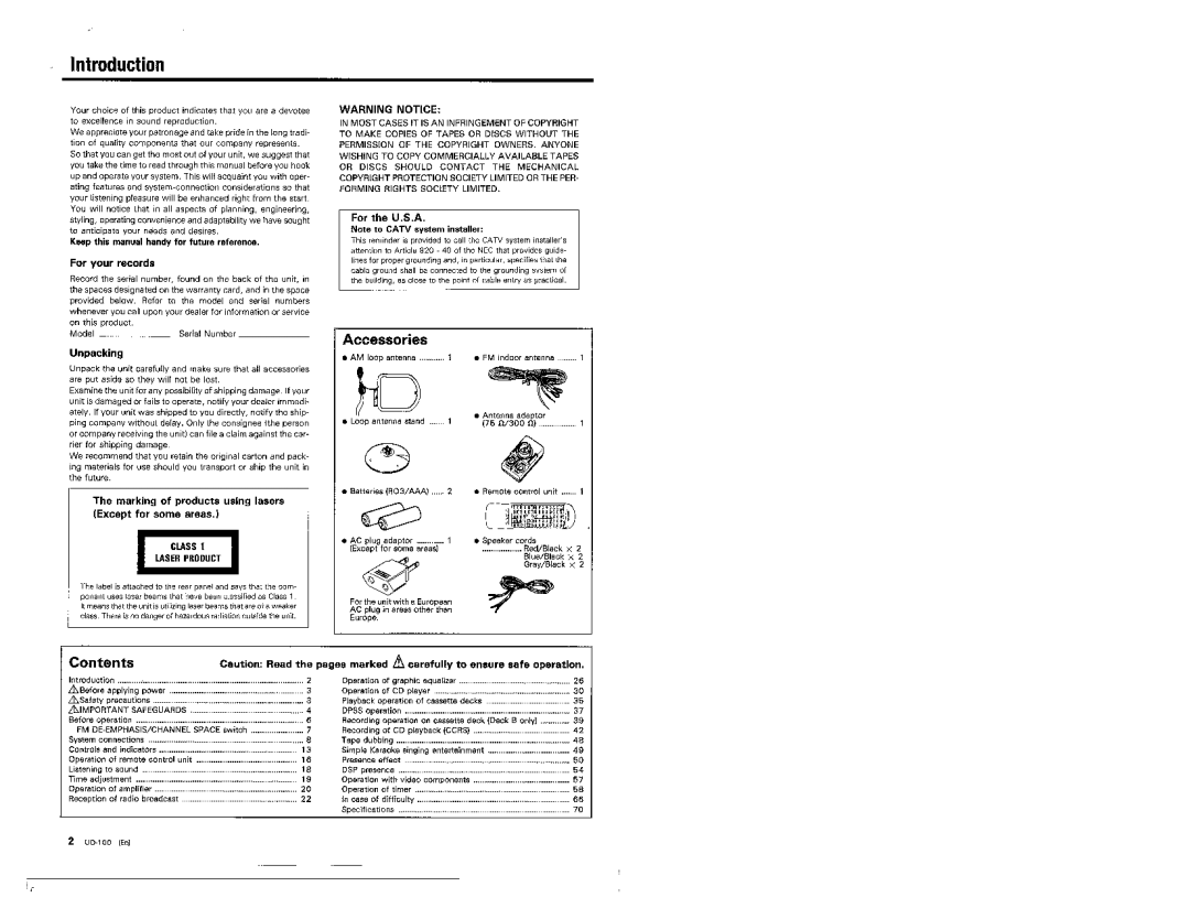 Kenwood UD-100 manual 