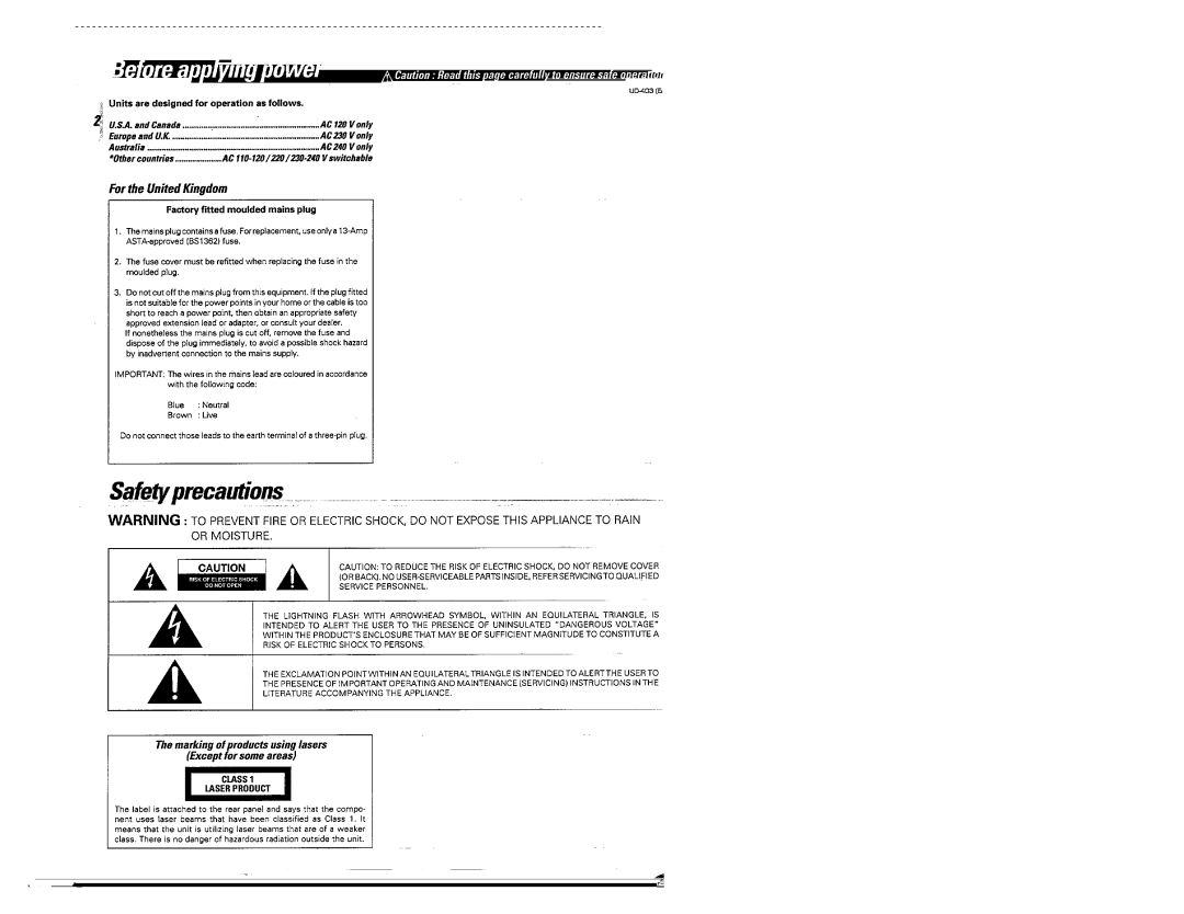 Kenwood UD-403 manual 