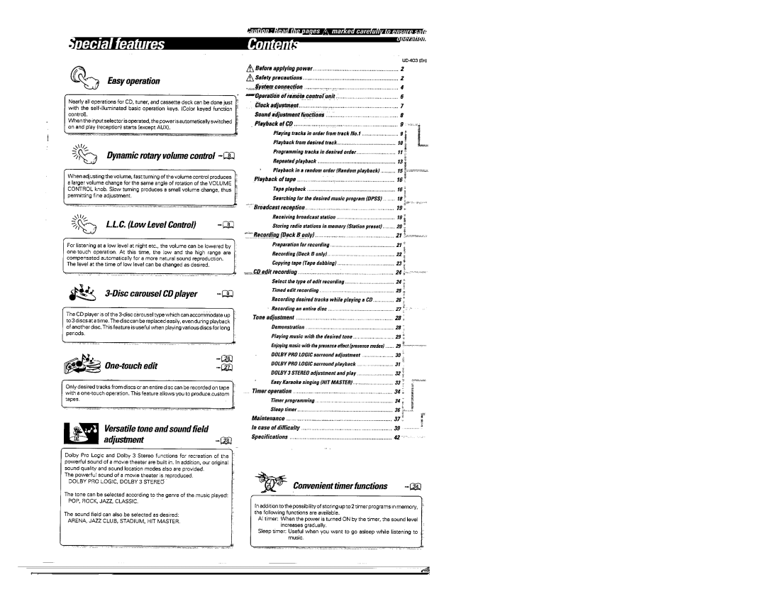 Kenwood UD-403 manual 