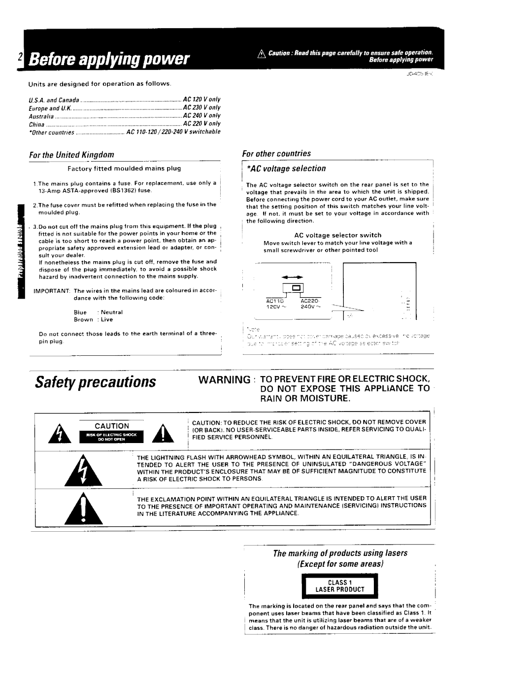 Kenwood UD-405 manual 