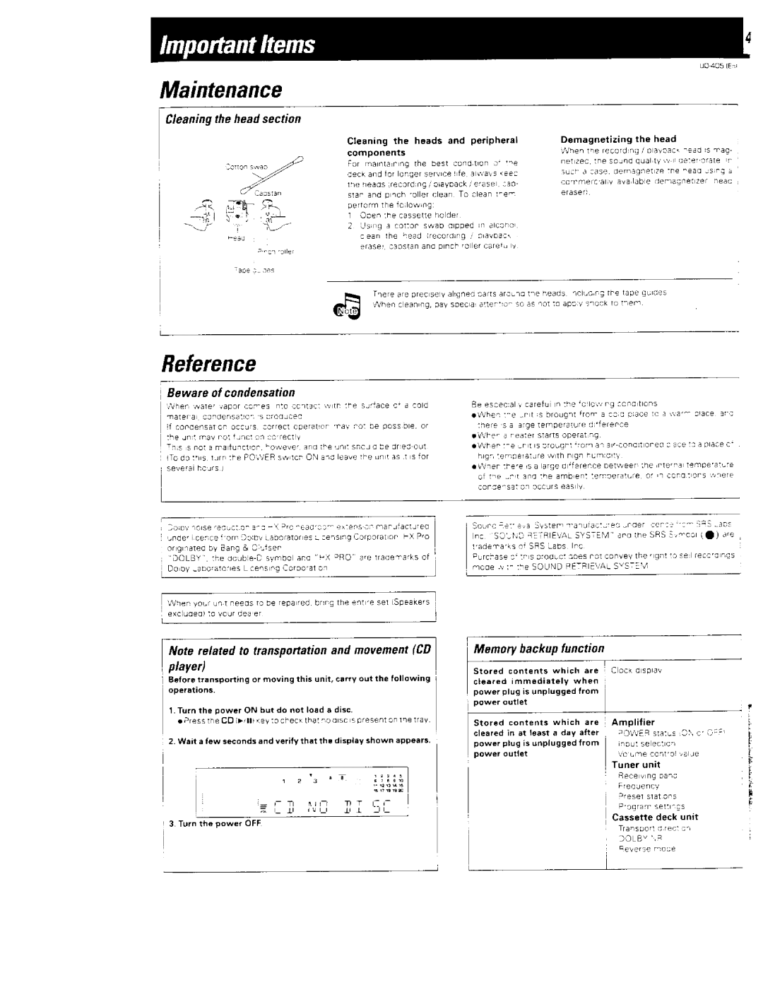 Kenwood UD-405 manual 