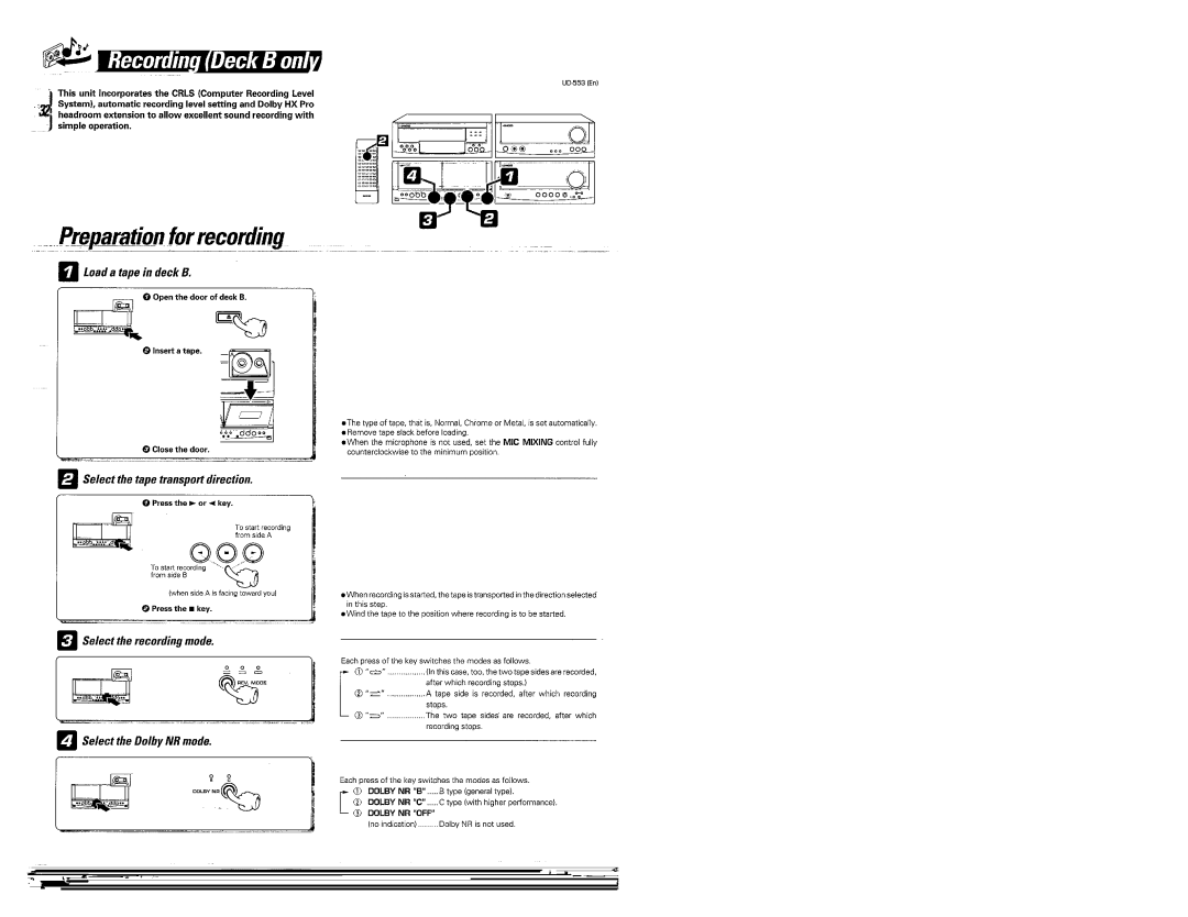 Kenwood UD-553 manual 