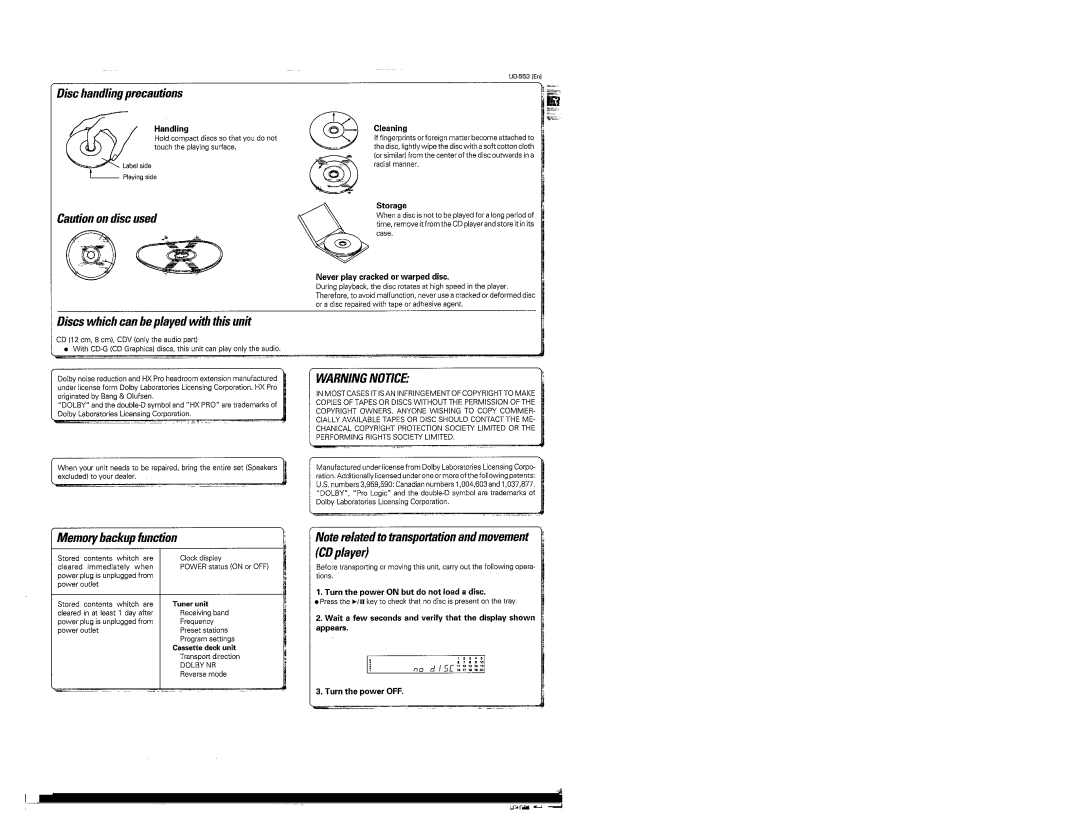 Kenwood UD-553 manual 