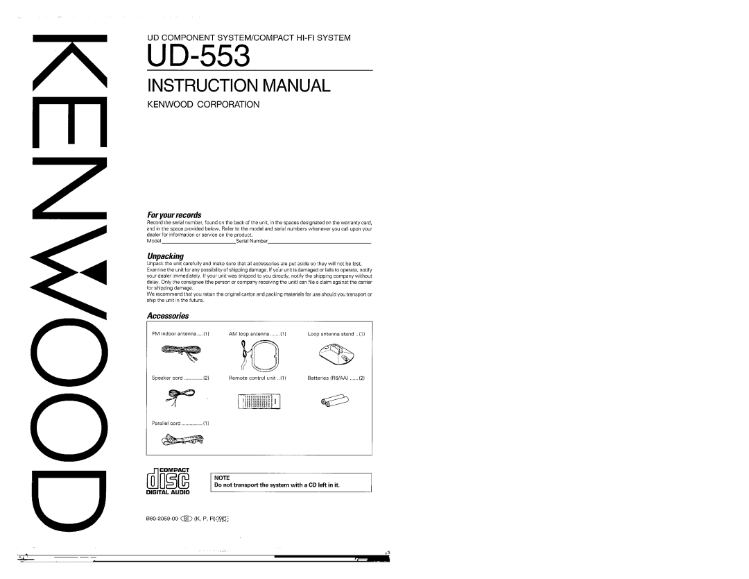 Kenwood UD-553 manual 
