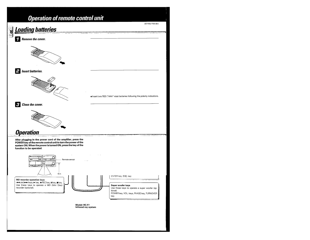 Kenwood UD-753, UD-703 manual 