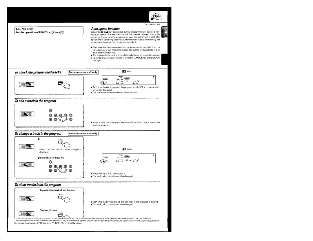 Kenwood UD-703, UD-753 manual 