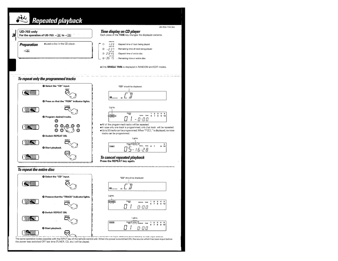 Kenwood UD-753, UD-703 manual 